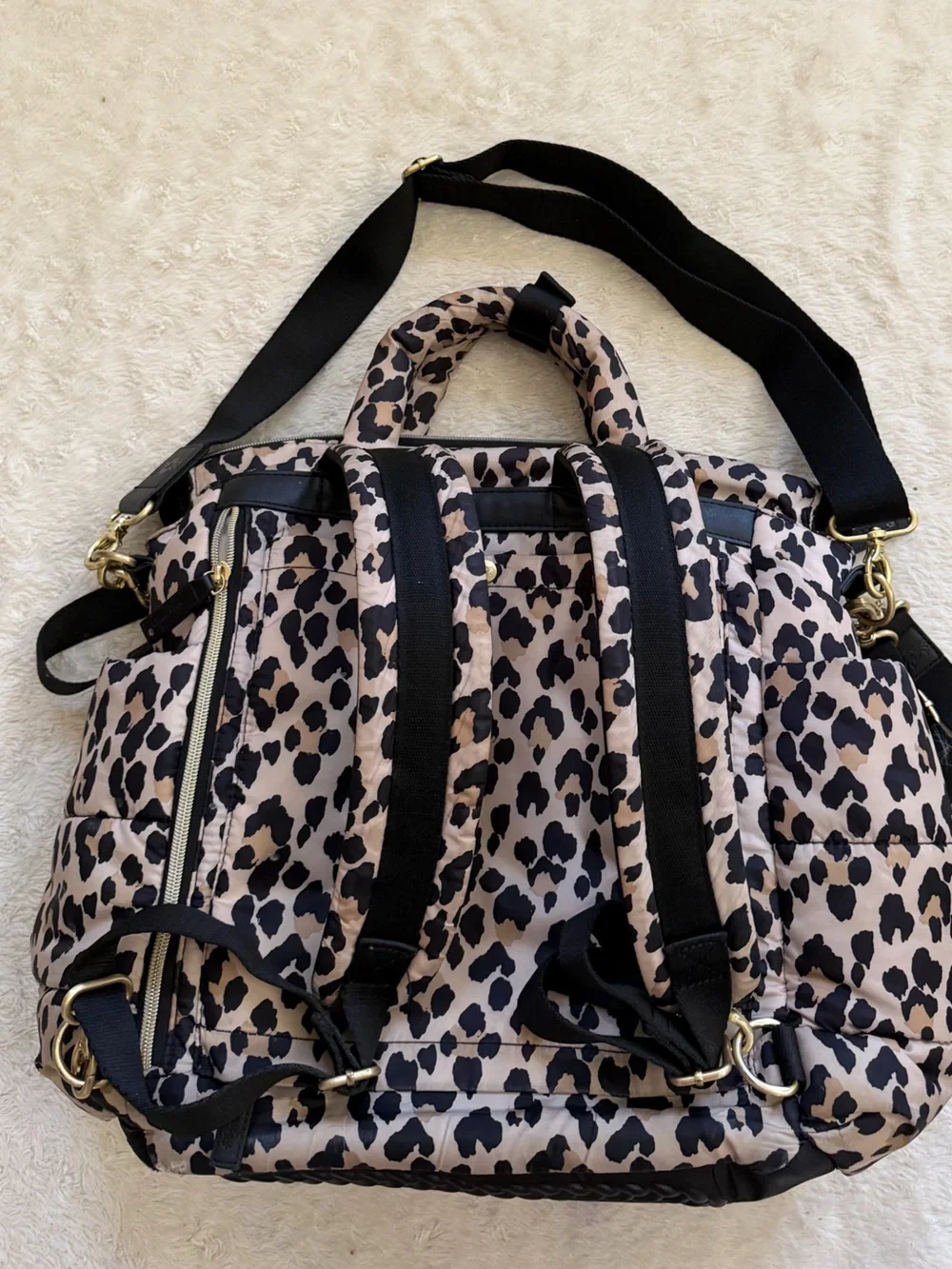 Itzy Ritzy Dream Convertible Leopard Diaper Bag